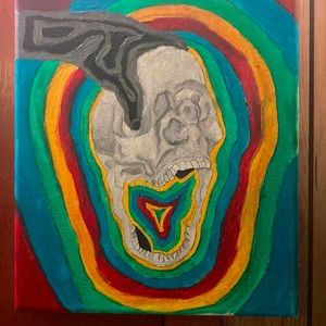 Pride Skull Oil Painting